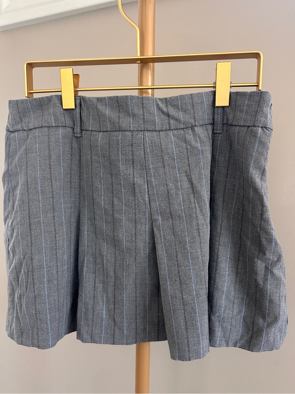 Zara Gray Pinstripe Mini Skirt High Rise Size Small